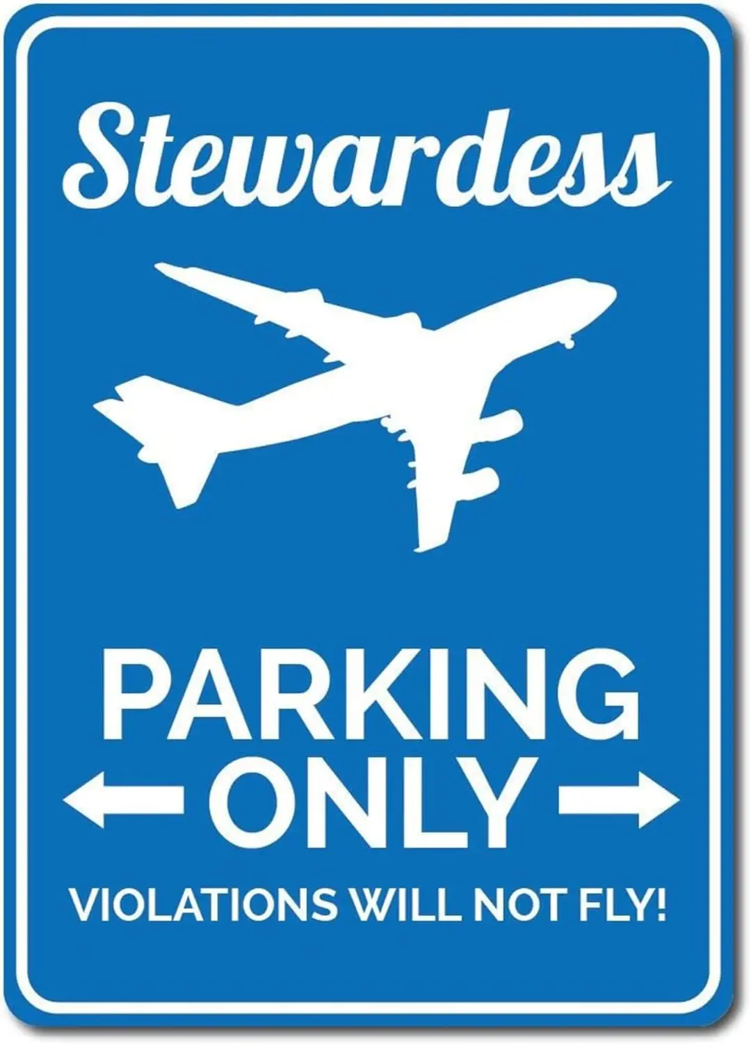 Stewardess Parkschild Stewardess Schild Stewardess Geschenk Flugbegleiter Schild Hostess Geschenk Hostess Schild - Hochwertiges Metallschild Dez Image