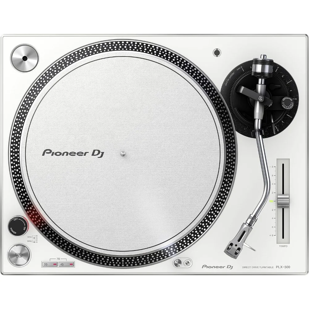 PLX-500 Direct Drive Turntable - White Headshell with Cartridge and Stylus Turntable with Direct-drive Motor USB Output
