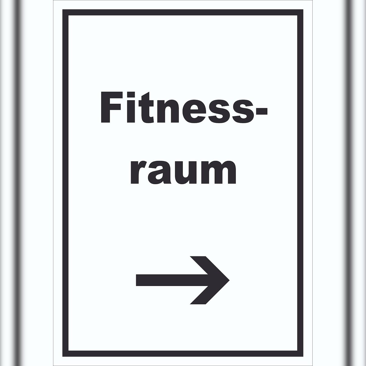 HB-Druck Fitnessraum Schild mit Text und Richtungspfeil rechts Sport Fit hochkant A0 (841x1189mm) Image