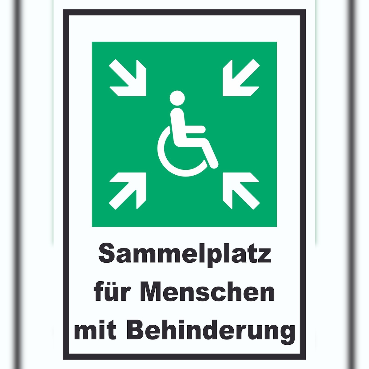 HB-Druck Sammelplatz für Menschen mit Behinderung A2 Rückseite selbstklebend Schild Image