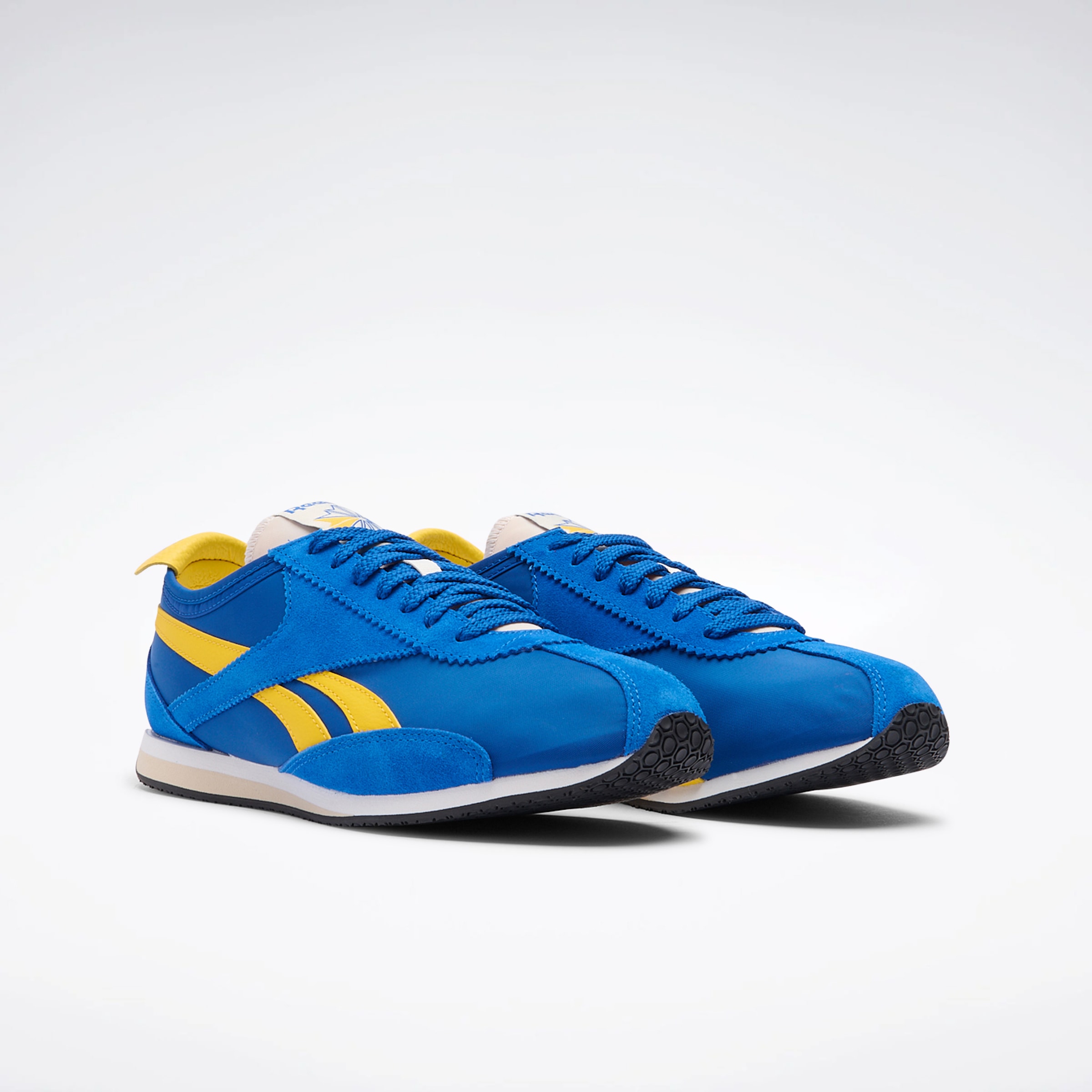 Trainingsschuh REEBOK CLASSIC "R400", Herren, Gr. 44,5, vector blau, optimum blau, golden haze, Leder, Synthetik, Textil, Schuhe
