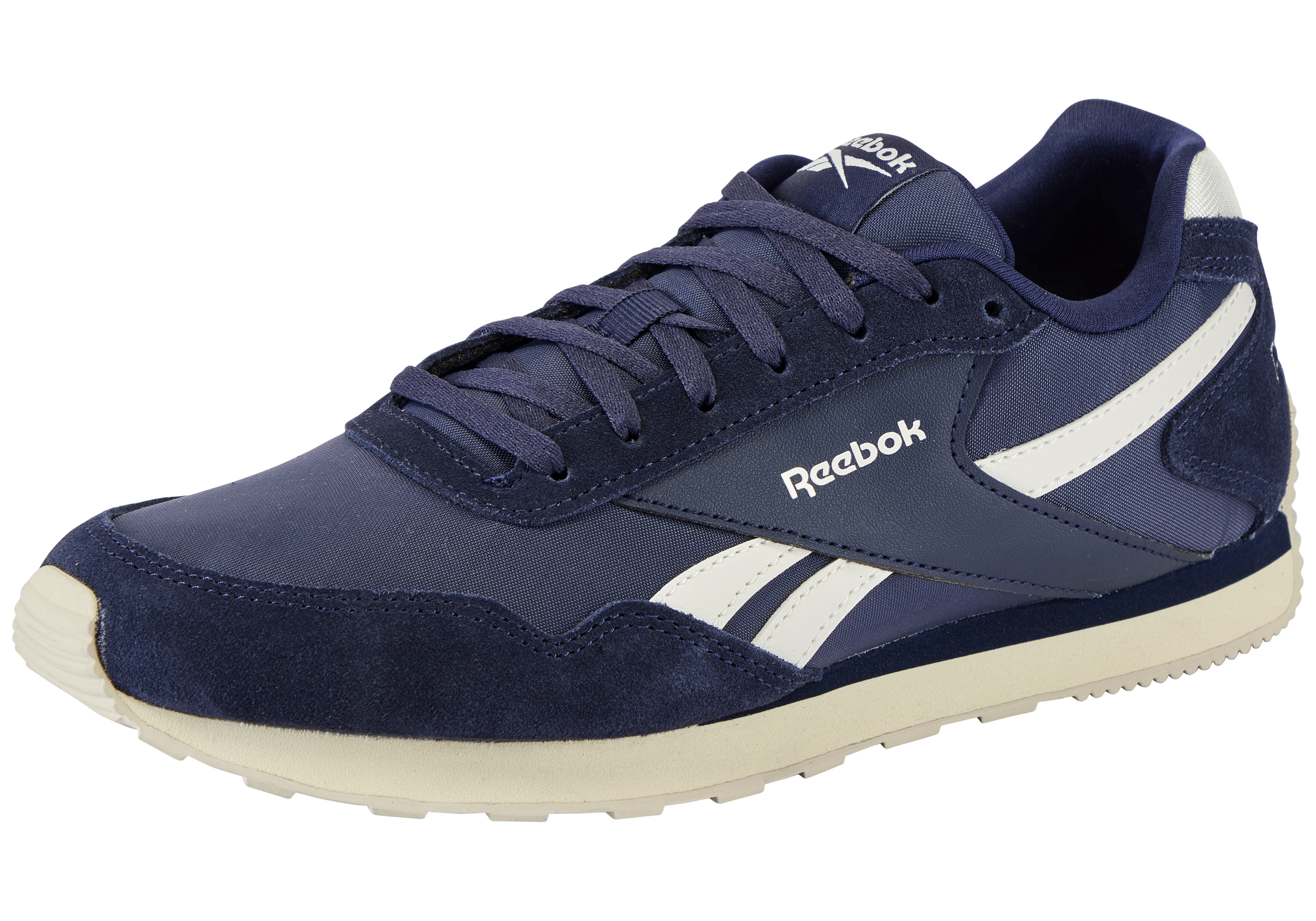 Sneaker REEBOK CLASSIC "REEBOK GLIDE LOW", Damen, Gr. 39, vector navy, vector navy, chalk, Leder, Synthetik, Textil, Schuhe Sneaker