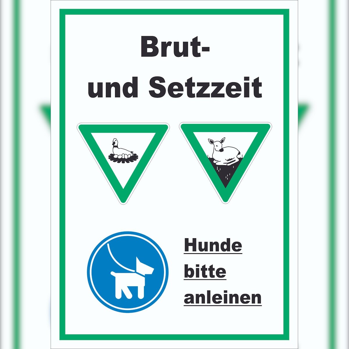 HB-Druck Brut- und Setzzeit Hund anleinen hochkant Schild A3 (297x420mm) Image