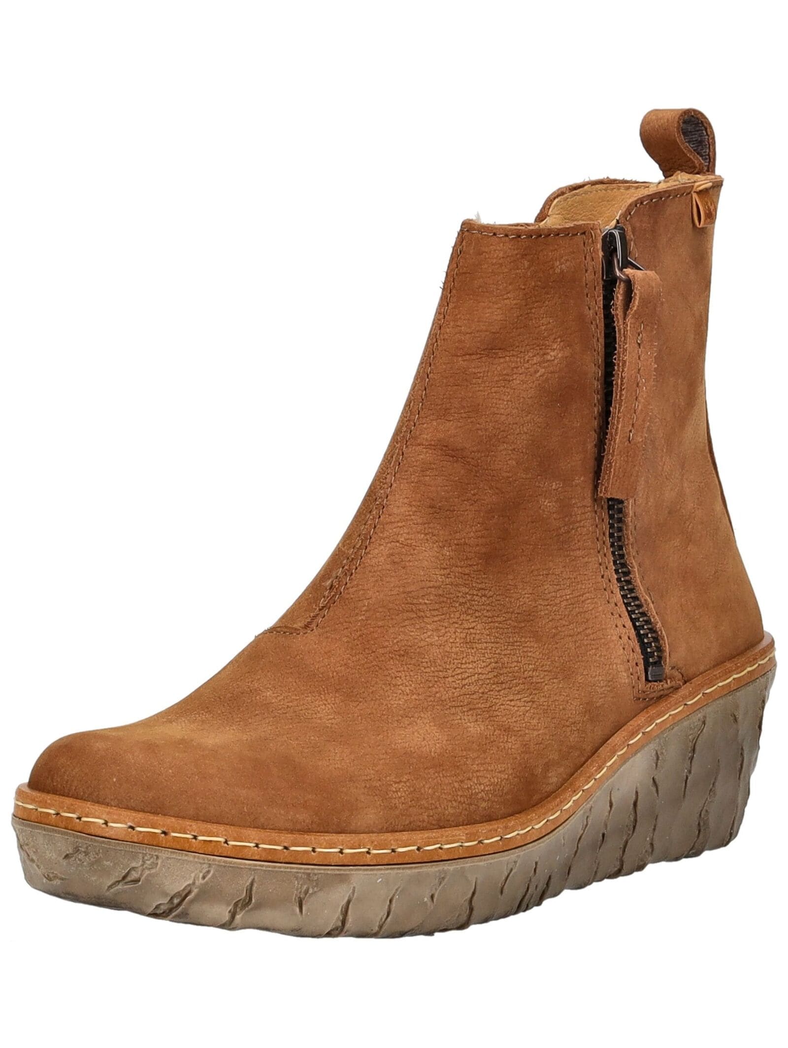 Keilstiefelette EL NATURALISTA "El Naturalista Stiefelette Leder", Damen, Gr. 42, wood, Leder, Schuhe