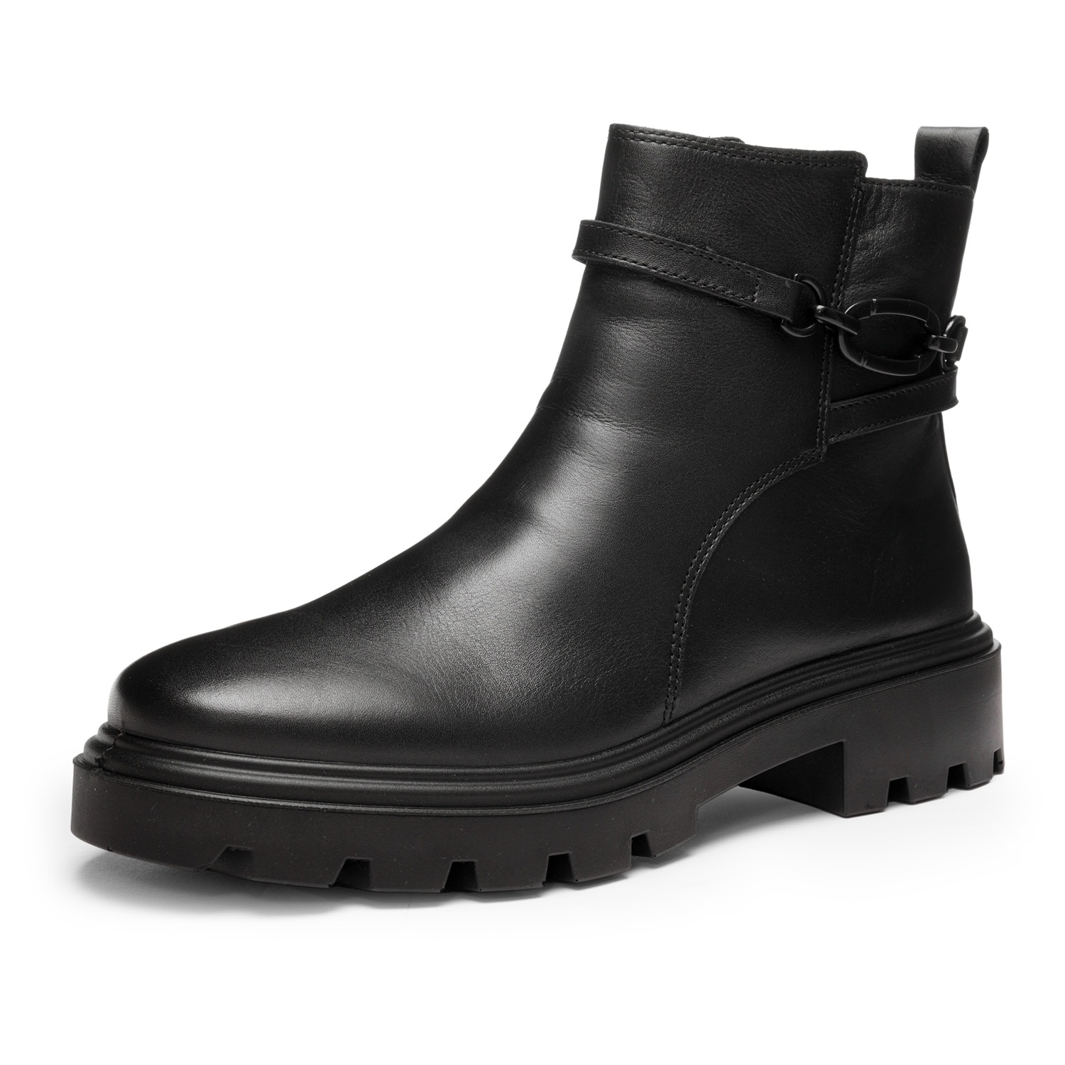 Stiefelette ARA "MANCHESTER", Damen, Gr. 3,5 (36), schwarz, Glattleder, unifarben, Schuhe Stiefelette, Biker Boots, Stiefel in Komfortweite H (= sehr weit)