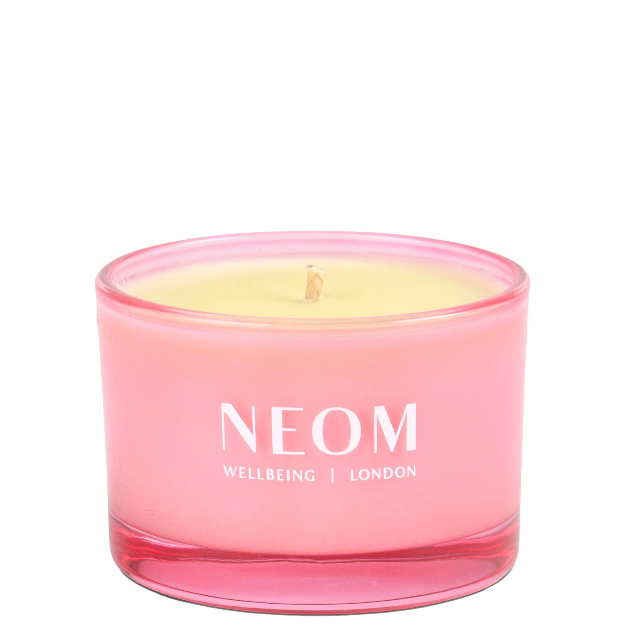 Neom Wellbeing London Great Day Travel Candle 75g – Wild Mint & Mandarin, 100% Plant-based Wax - Pink - One Size