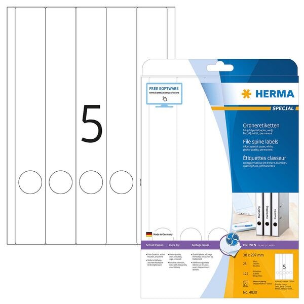 Herma Ordneretiketten 38,0 x 297,0 mm 125 Stück Image