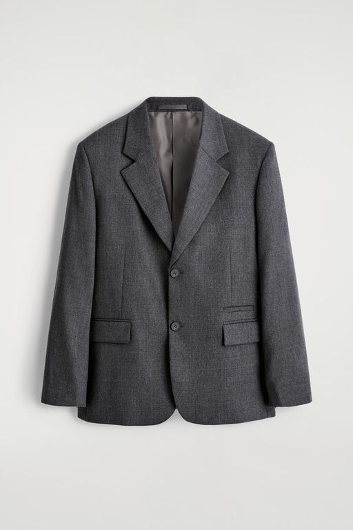 Single-Breasted Wool Blazer - Gray - COS Jackets
