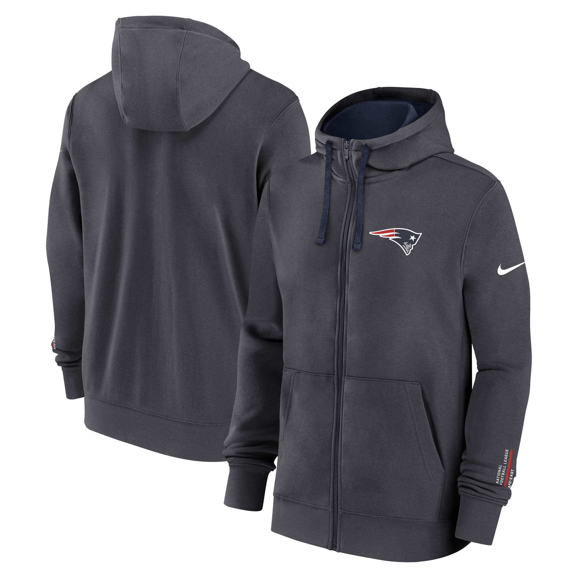 New England Patriots Nike Club Reißverschluss Hoodie - Herren Image