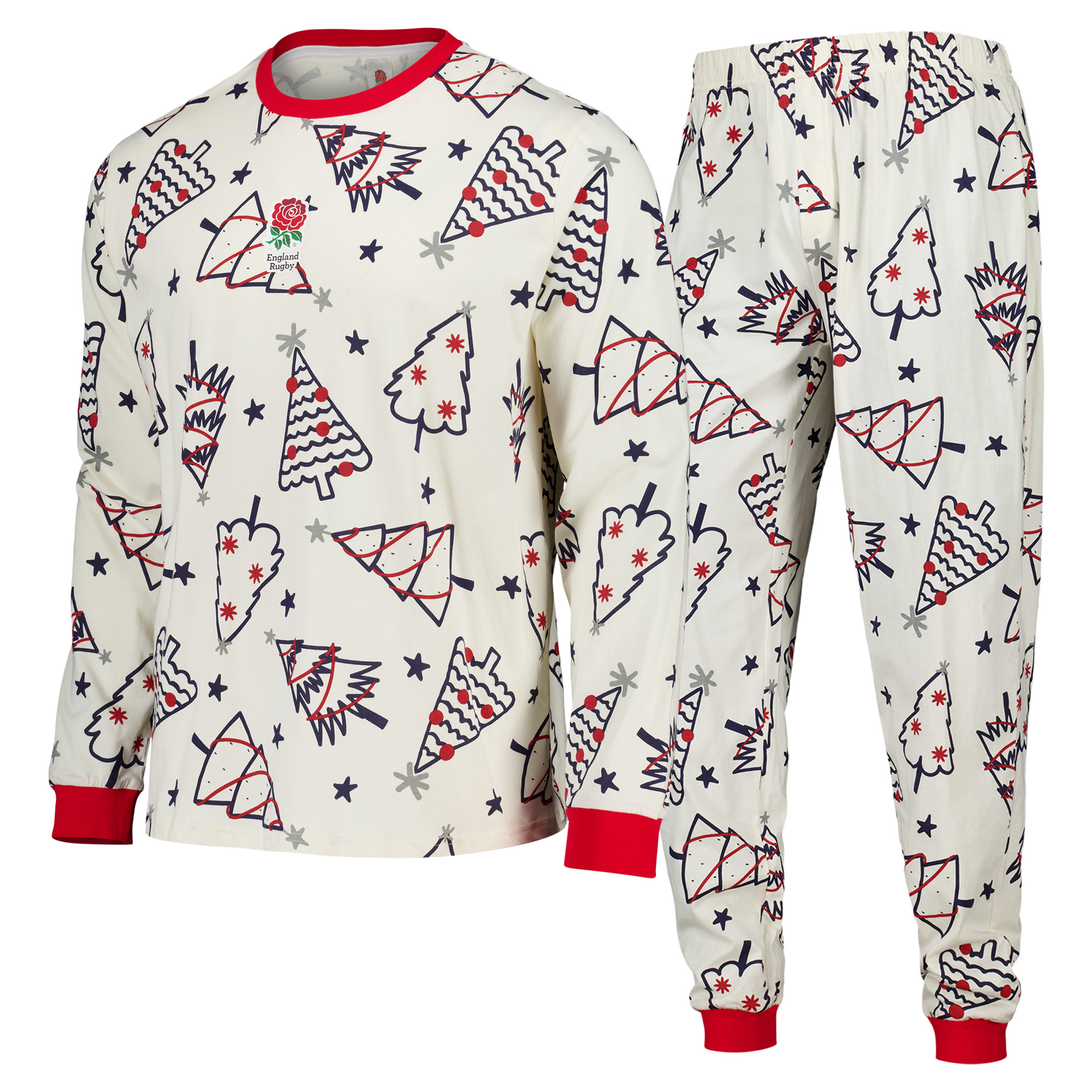 England Rugby Weihnachtsbäume Pyjama Image