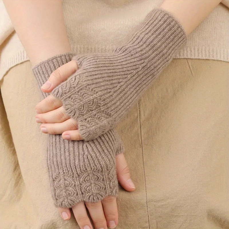 Neue Warme Halb Finger Offene Finger Handschuhe Koreanische Stricken Handschuhe Frauen Herbst Winter Weibliche Student Mode Vielseitig Gestrickte Image