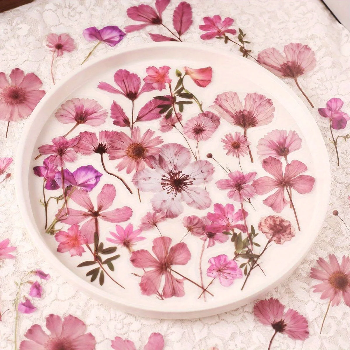 50 Stück Pflanzen- und Blumen-PET-Aufkleber für DIY Scrapbooking, Blumenaufkleber für Journaling, Scrapbooking, klare Blumenaufkleber Image