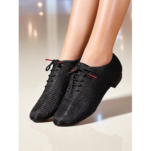 Scarpe da ballo professionali da donna con lacci bianchi, scarpe da ballo jazz leggere e traspiranti, comode da sala da ballo scarpe da allenamento latino per donna