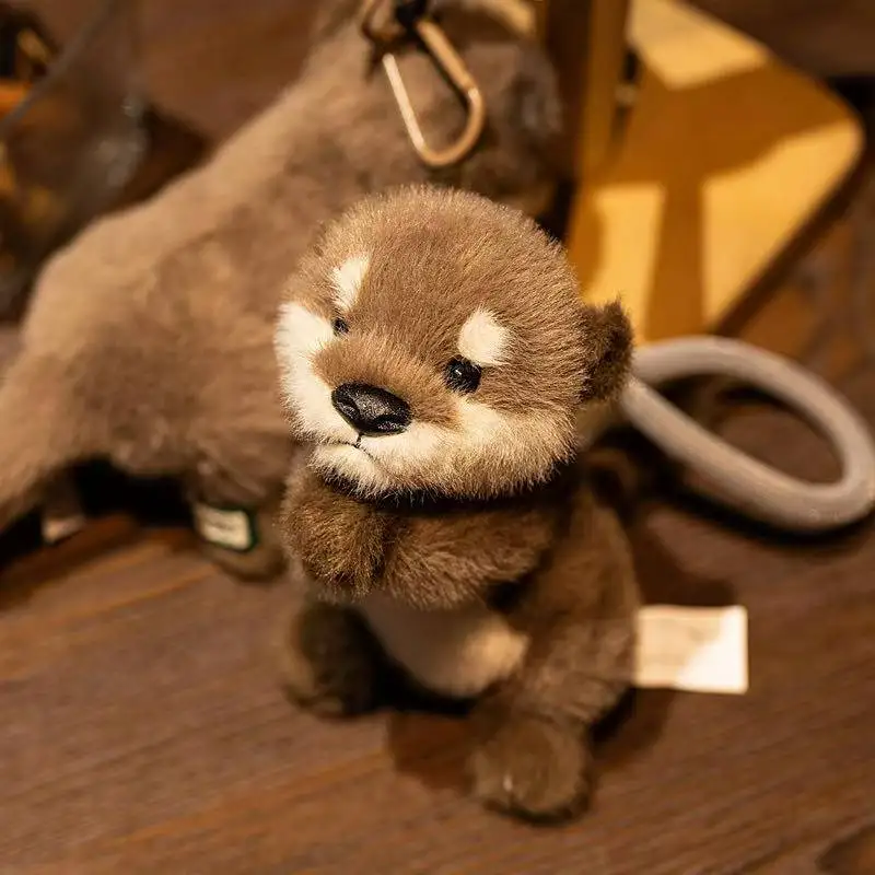 Ultimo morbido e carino lontra zaino ciondolo portachiavi Kawaii peluche ripiene bambola cartone animato anime regalo carino per la fidanzata Natale