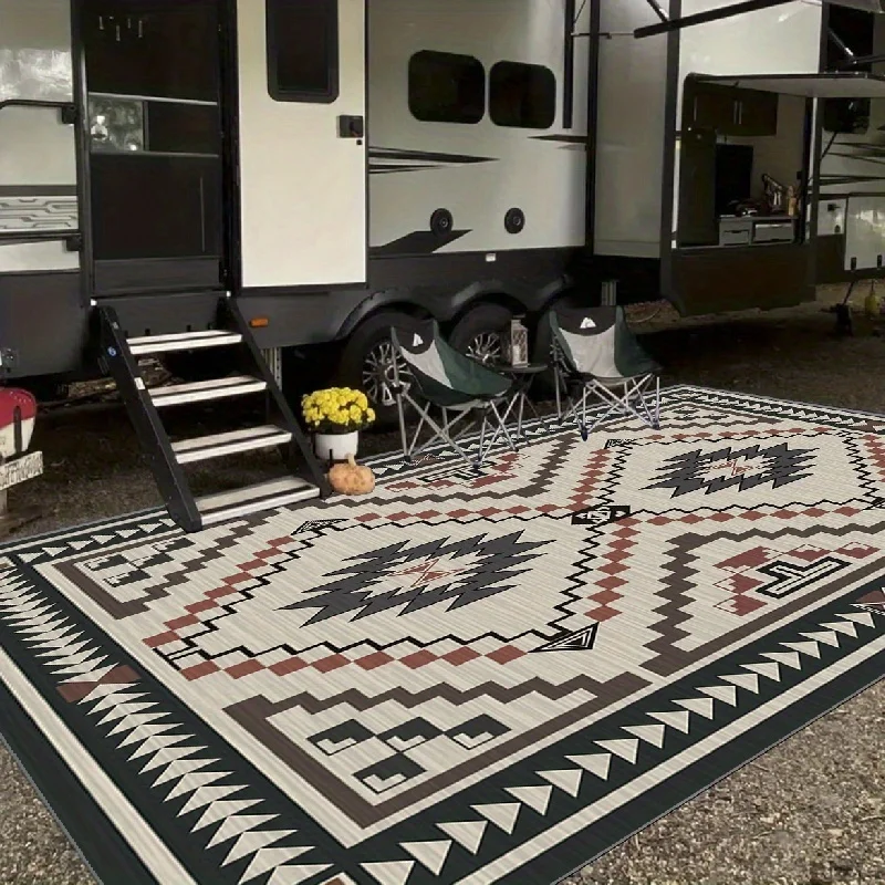 [Luxuriöser Wohnmobil-Teppich] 1 Stück luxuriöser tragbarer dünner Wohnmobil-Campingteppich | Gartenteppich für den Außenbereich, rutschfest für den Innen- und Außeneingang Image