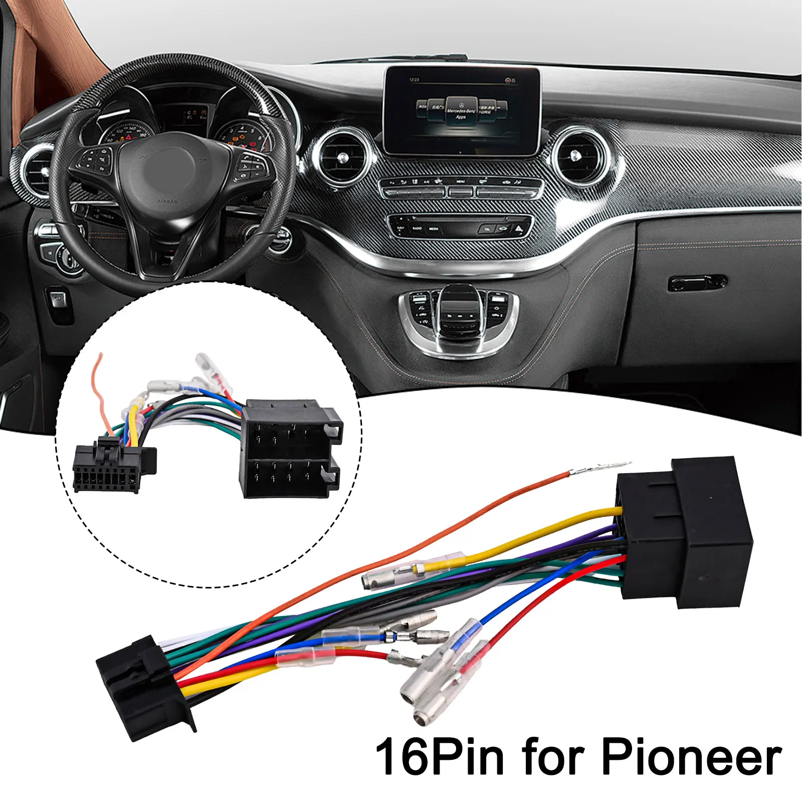 1 Stücke 16 Pin Autoradio Kabelbaum Stecker Adapter Kabel Für Pioneer DEH/MVH Für ISO Automotive Elektronisches Zubehör Image