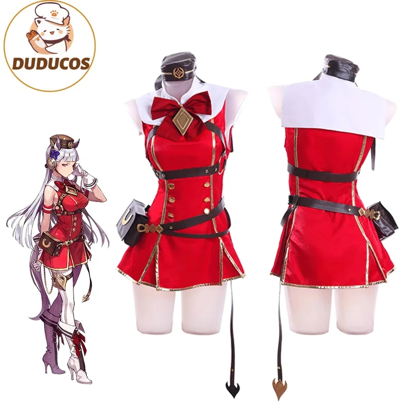 AUF LAGER Gold Schiff Cosplay Kostüm Spiel【S-2XL】DUDU-R Frauen Halloween Rote Uniform Gold Schiff Kostüm Plus Größe Image