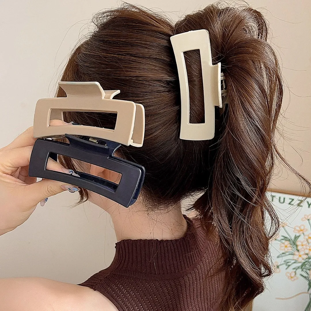 3 stücke Koreanische Kunststoff Haar Klaue Frauen Mädchen Haar Clips Große Größe Haarnadel Krabben Haarspange Headwear Mode Ornament Haar Zubehör Image