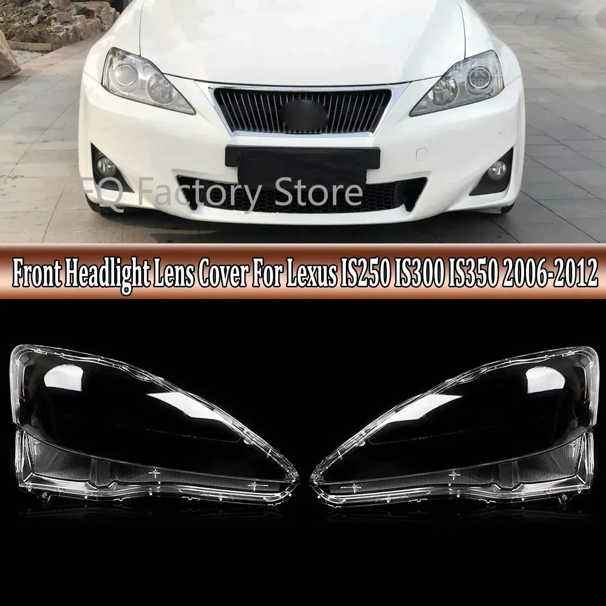 Paar Frontscheinwerfer Lampenschirm Transparente Scheinwerferlinse Lampenschirmabdeckung für Lexus IS250 IS300 IS350 XE20 2006–2012 Image