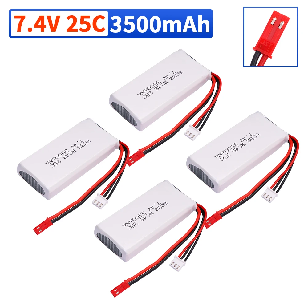 7,4 V 3500 mah 20C 2S Lipo Batterie Für Radiolink RC3S RC4GS RC6GS Sender Li-Polymer Mit JST Stecker 7,4 V Batterie Image