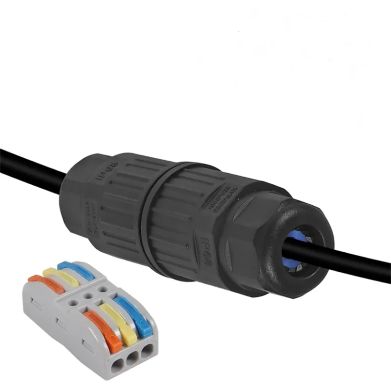 4 Stück wasserdichte Anschlussdose, 3-Wege-Stromkabelverbinder für den Außenbereich, IP68 wasserdichter Drahtverbinder, Kabelbereich Ø 3,5–10 mm Image