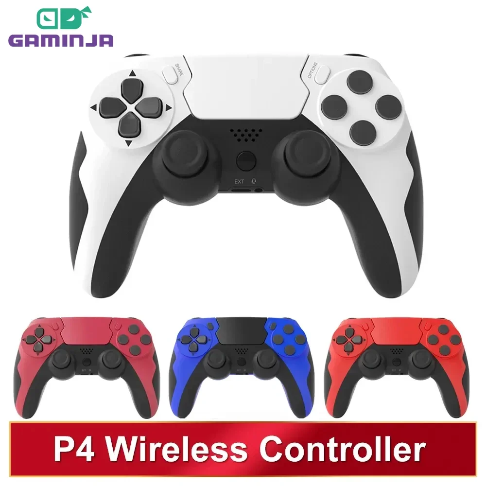 GAMINJA Wireless Controller Bluetooth Gamepad Doppel Vibration 6 Achsen Joypad Touchpad Mikrofon Kopfhörer Port Für PS4 PS3 PC Image