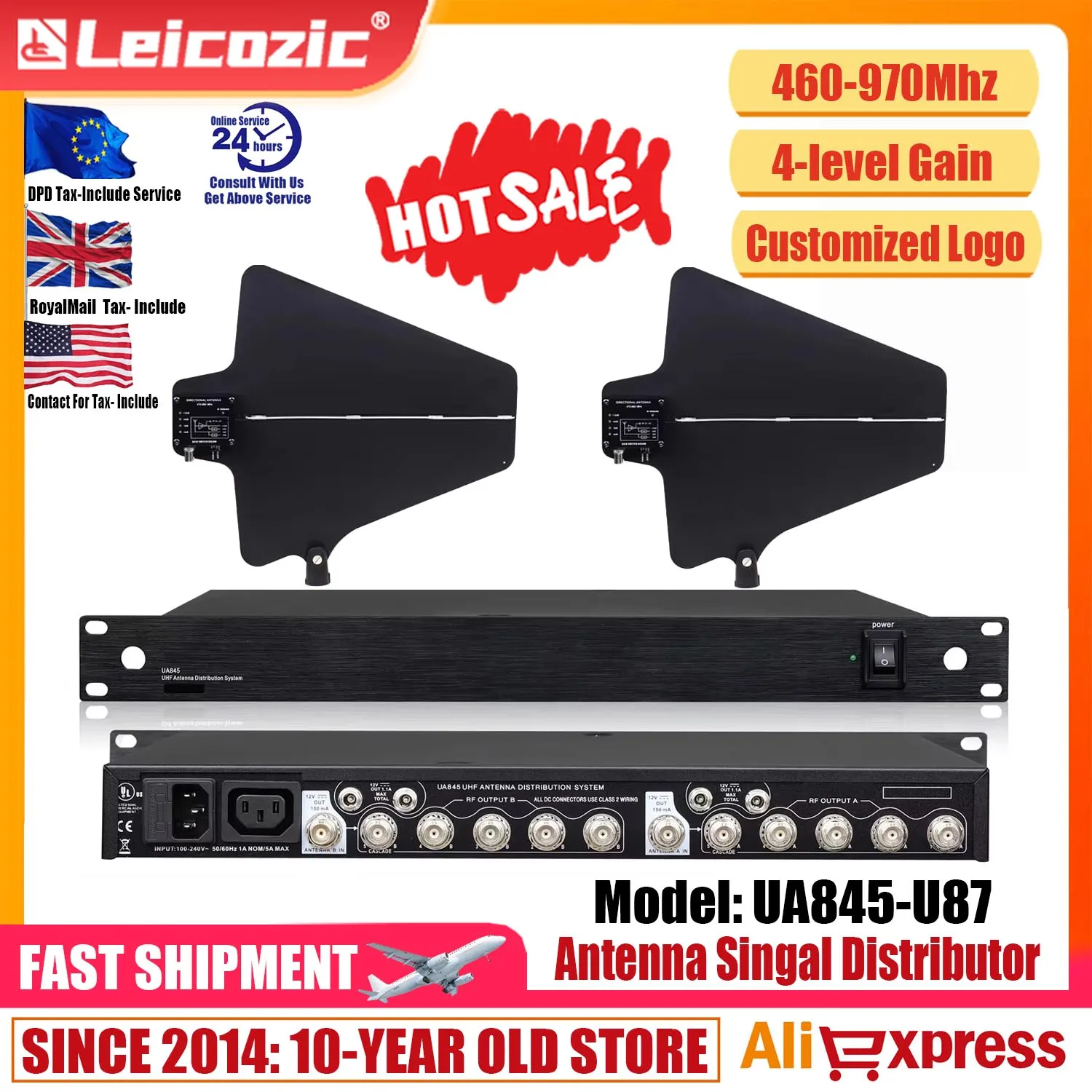 Leicozic RF Signal Distributor Antenne Verteilung System UA845-U87 Drahtlose Mikrofon 5 Kanal Signal Booster Verstärker Image