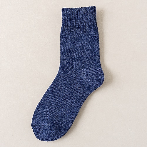 Herren 5 Paare Mehrfachpackungen Socken Laufsocken Freizeitsocken Schwarz Marinenblau Farbe Einfach Urlaub Sport Outdoor Täglich Basic Warm Herbst Winter Mode Lässig Image