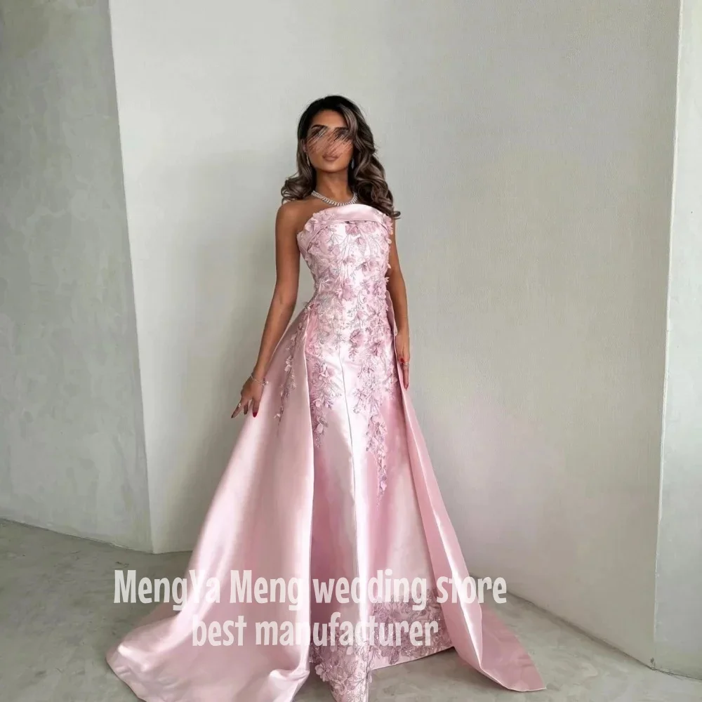 ZHUISHU Custom Made Wedding Party Dress Satin Evening Dresses for Special Occasion Embroidery Appliqué Ground Length Line A Prom