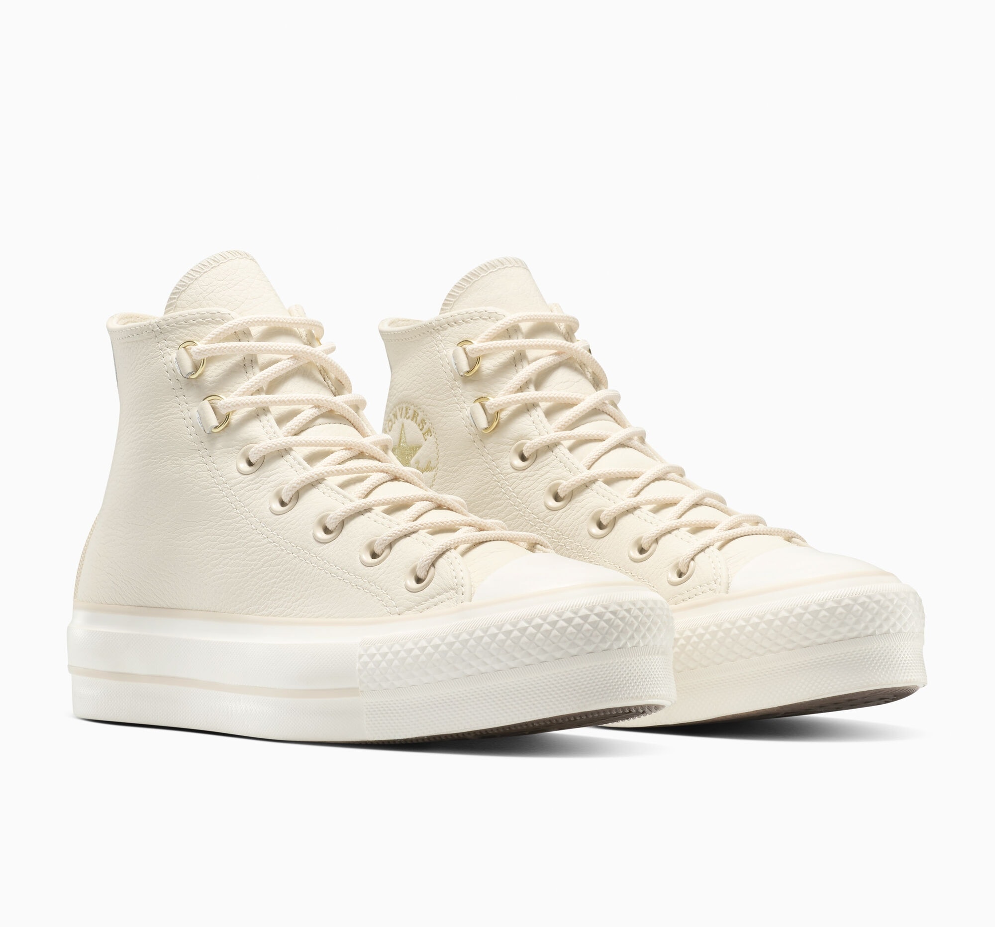 Sneaker CONVERSE "CHUCK TAYLOR ALL STAR LIFT", Damen, Gr. 38, light dune, light dune, egret, Leder, Schuhe Sneaker, Winterschuhe, wasserdicht und gefüttert