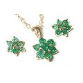 Peninsula Jewellery 9ct Gold Emerald Pendant Necklace and Earring set