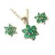 Peninsula Jewellery 9ct Gold Emerald Pendant Necklace and Earring set