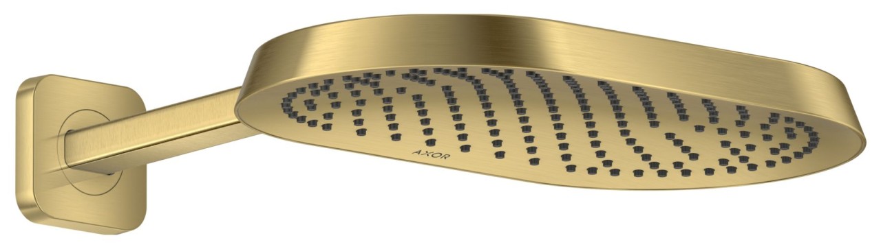 Hansgrohe AXOR ShowerSphere Kopfbrause 370/220 1jet mit Brausearm, Brushed Brass, 39748950 39748950 Image