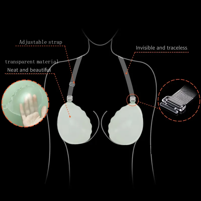 Transparent Silicone Breast Patch for Women Lift Up Invisible Bra Push-up Self-adhesive Underwear Sticky Lingerie