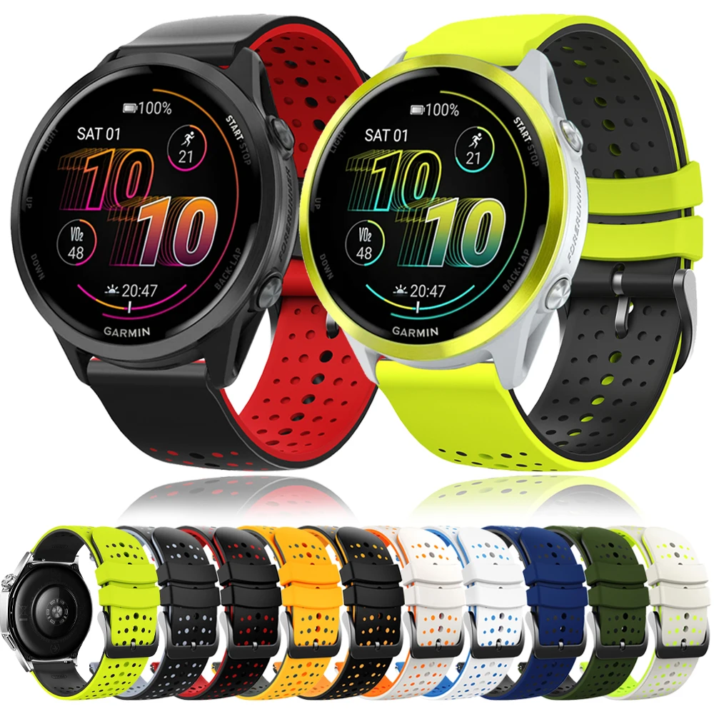 22 mm Silikonarmband für Garmin Forerunner 570 47 mm 265 255 Musik weiches Sportarmband für Garmin Venu4 45 mm 3 2 Vivoactive4 Band Image