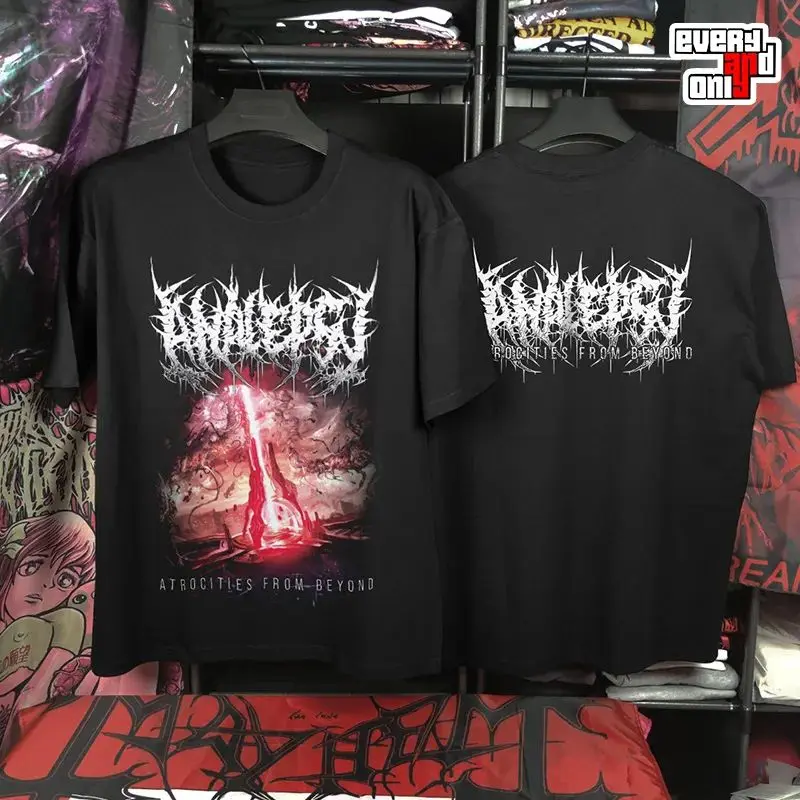 Heavy Metal Rock Punk Print Muster Kurzarm Retro Sport Street Wear Doppelseitiges T-Shirt Lässiges, lockeres Baumwoll-Top Unisex