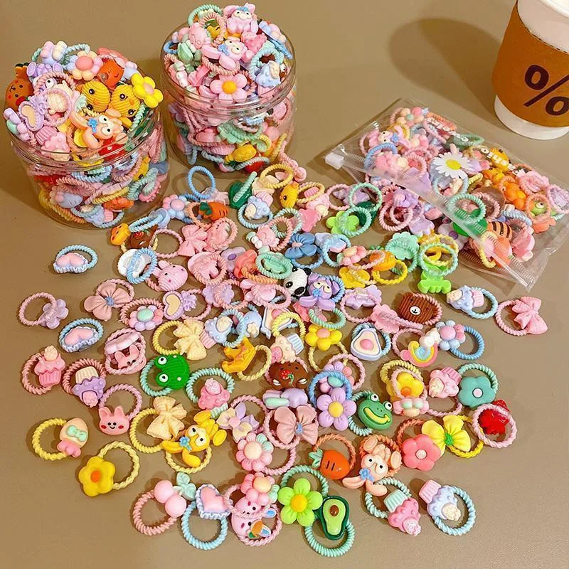 10 Stück/Set Mädchen Haaraccessoires Mini Elastische Haarbänder Cartoon Baby Stirnbänder Leder Gummiband Kinder Neuer Kopfschmuck Image