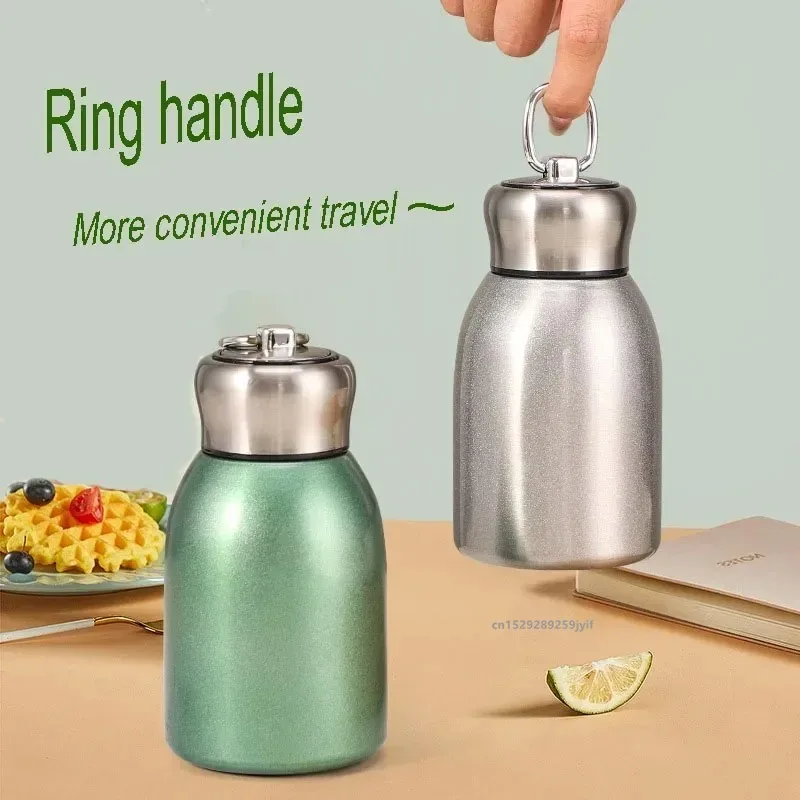 Mini-Thermosbecher, 300 ml, Taschentasse, Edelstahl, Thermo-Kaffeetasse, Isolierflasche, isolierte Wärmflasche, Geschenk für Kinder