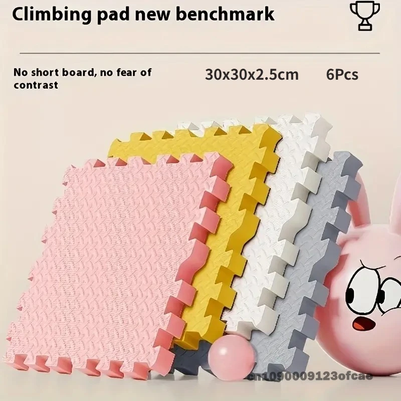 30 x 30 x 2,5 cm, 6-teilige Kinder-Puzzlematte, EVA- ineinandergreifende Schaumstoffmatte, Baby-Spielteppich, weich, rutschfest, Anti-Fall-Fitnessmatte, Heimdekoration