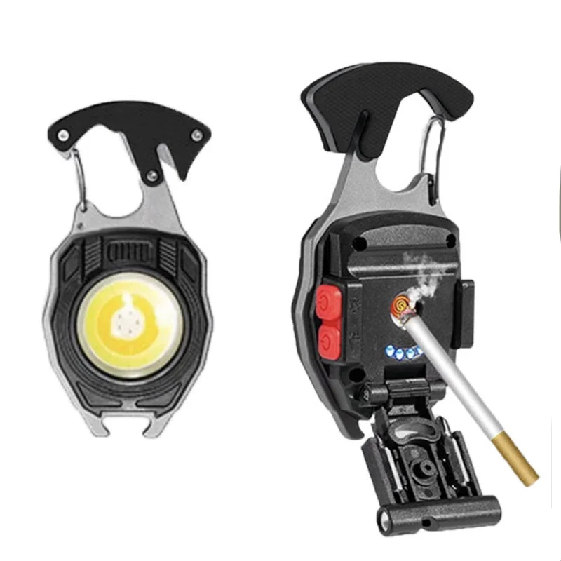 Neue Mini-Taschenlampe, Notlicht, Feuerzeuge, tragbar, COB, funktionierender LED-Schlüsselanhänger, wiederaufladbar, mit magnetischem Zigarettenzubehör Image