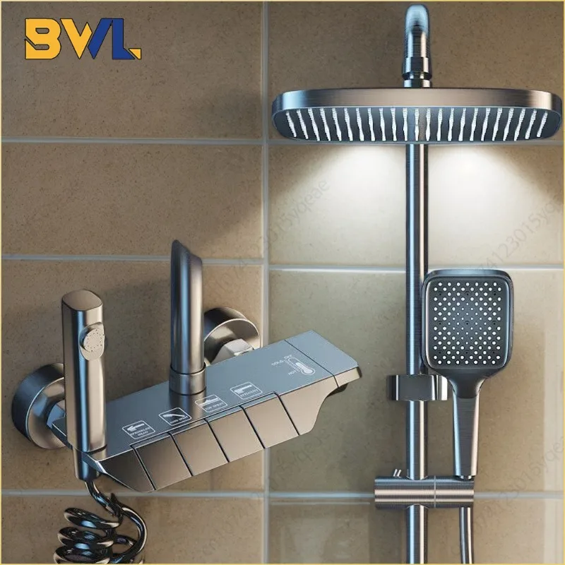 Klavier Knopf Dusche Digitale Dusche Set Thermostat Hause Dusche Klavier Schlüssel Dusche System Spa Badezimmer Dusche System Sets