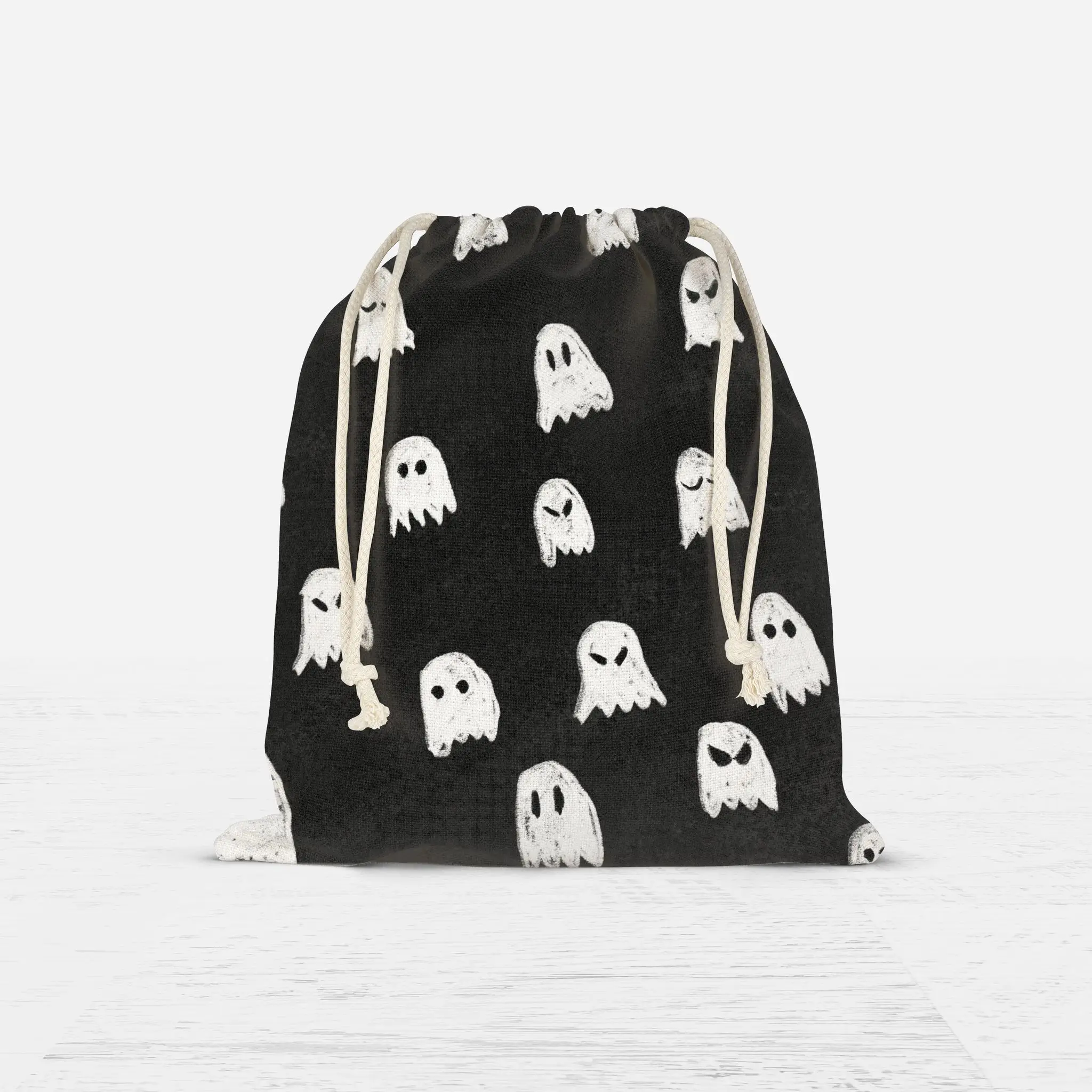 VIKAMA 10 Stück Halloween-Thema, gruseliges Muster, Kordelzug, Geschenktüte, Halloween-Party, Gastgeschenk, Dekoration, Tasche, Halloween-Süßigkeitstüte