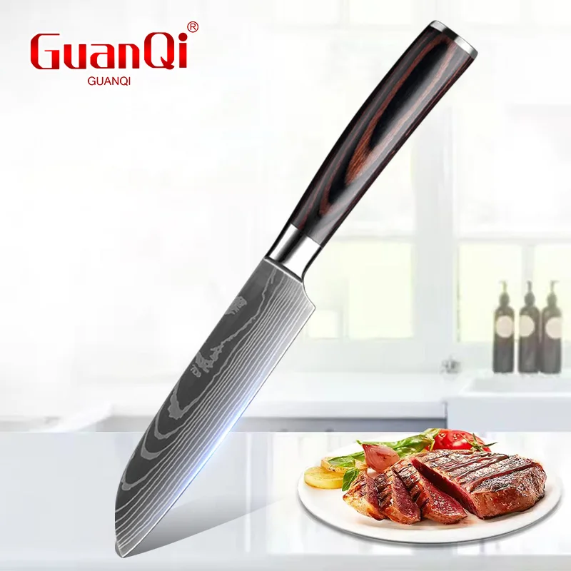 Küchenmesser Hackmesser Fleisch Obst Fisch Schneidemesser Edelstahl Ausbeinmesser Metzger Hackmesser Laser Damaskus Messer Chef Werkzeug Image