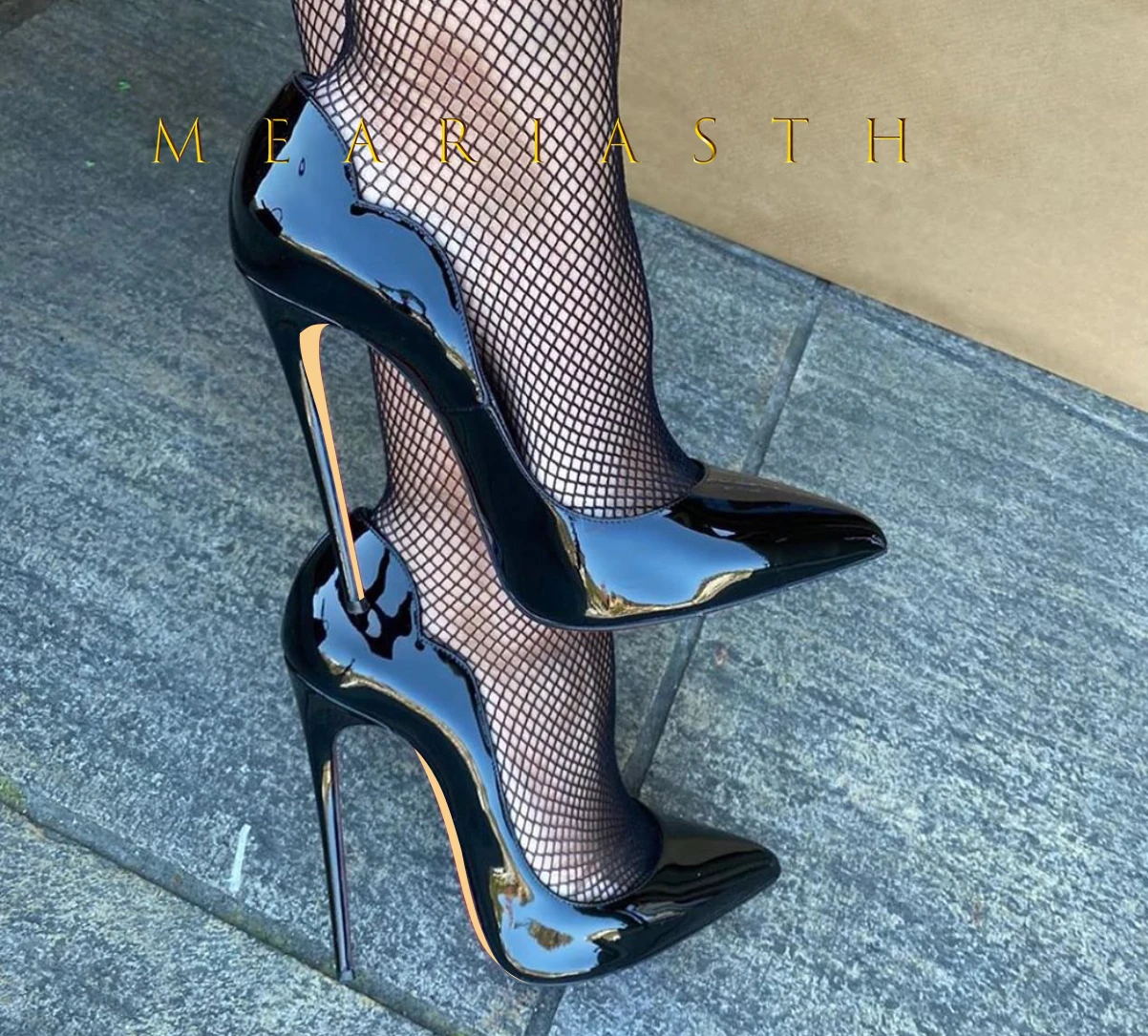 12cm Heels Women Patent Leather High Thin Heel Shoes Office Nightclub Pointed Toe V-mouth Single Shoes Wedding Party Women Pumps
