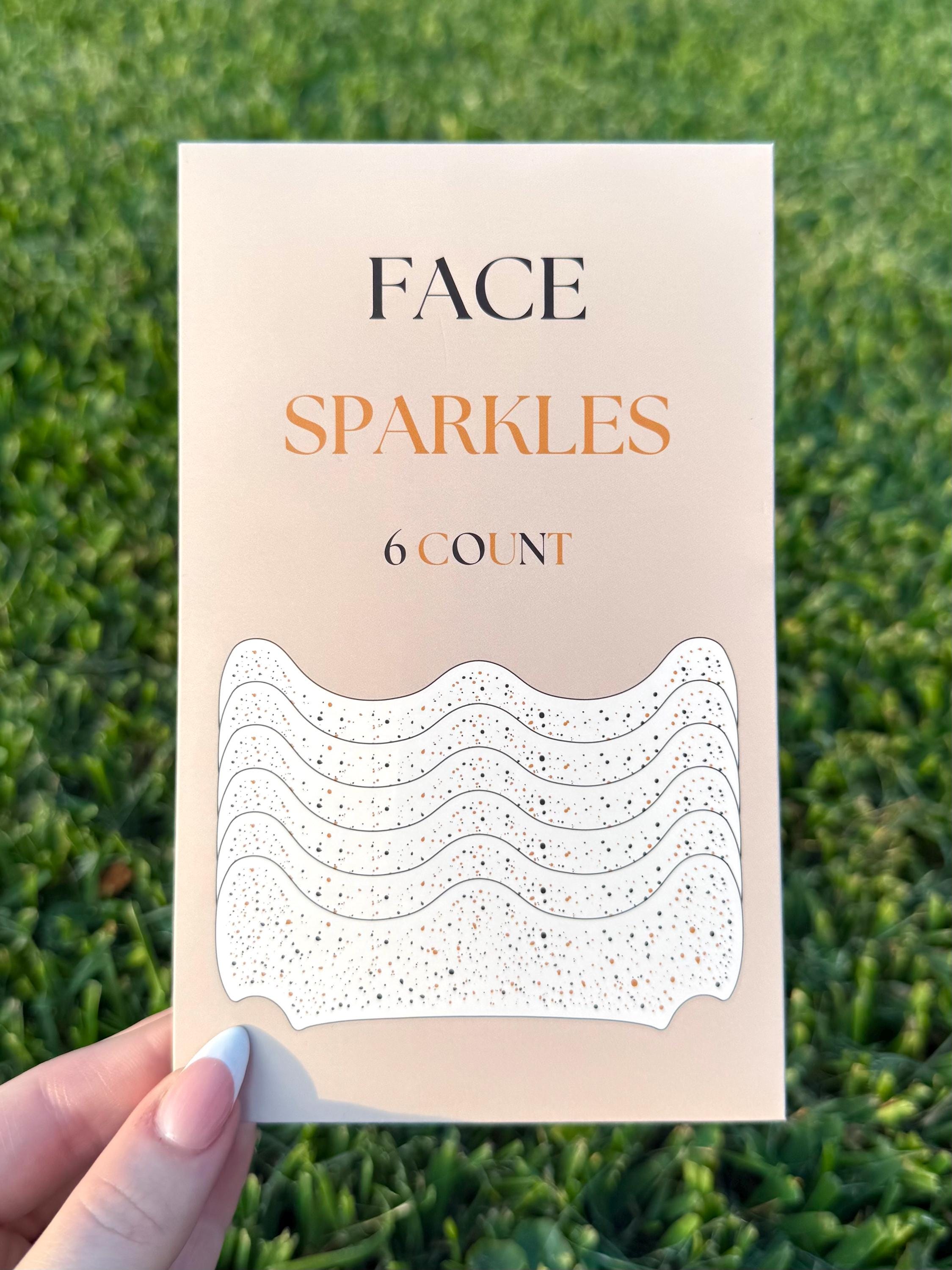 6 pezzi di glitter per il viso neri/oro / glitter per il viso / glitter per il viso / lentiggini glitterate / glitter per il viso personalizzati per i