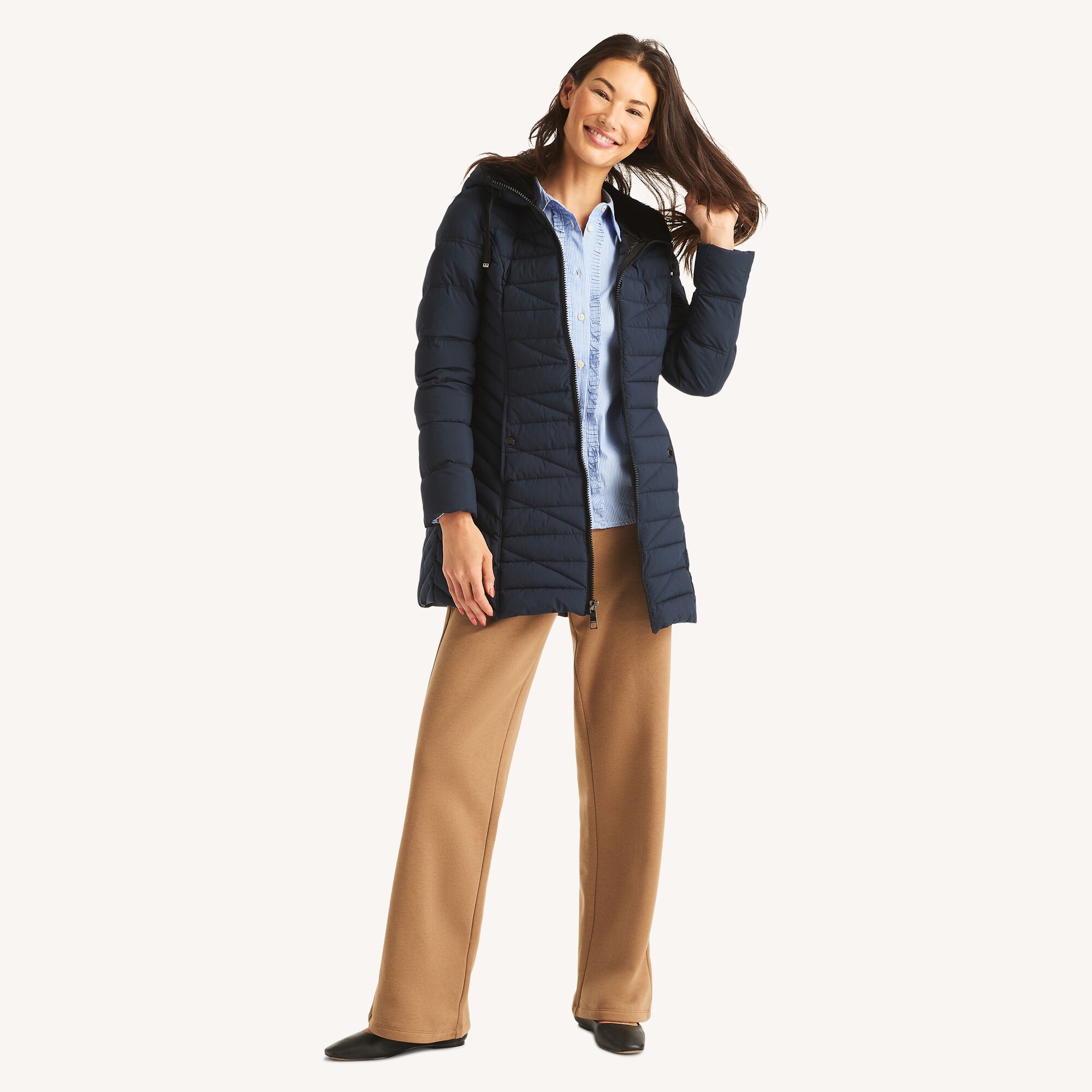 Nautica Women's Puffer Jacket 463 (J Navy), XL
