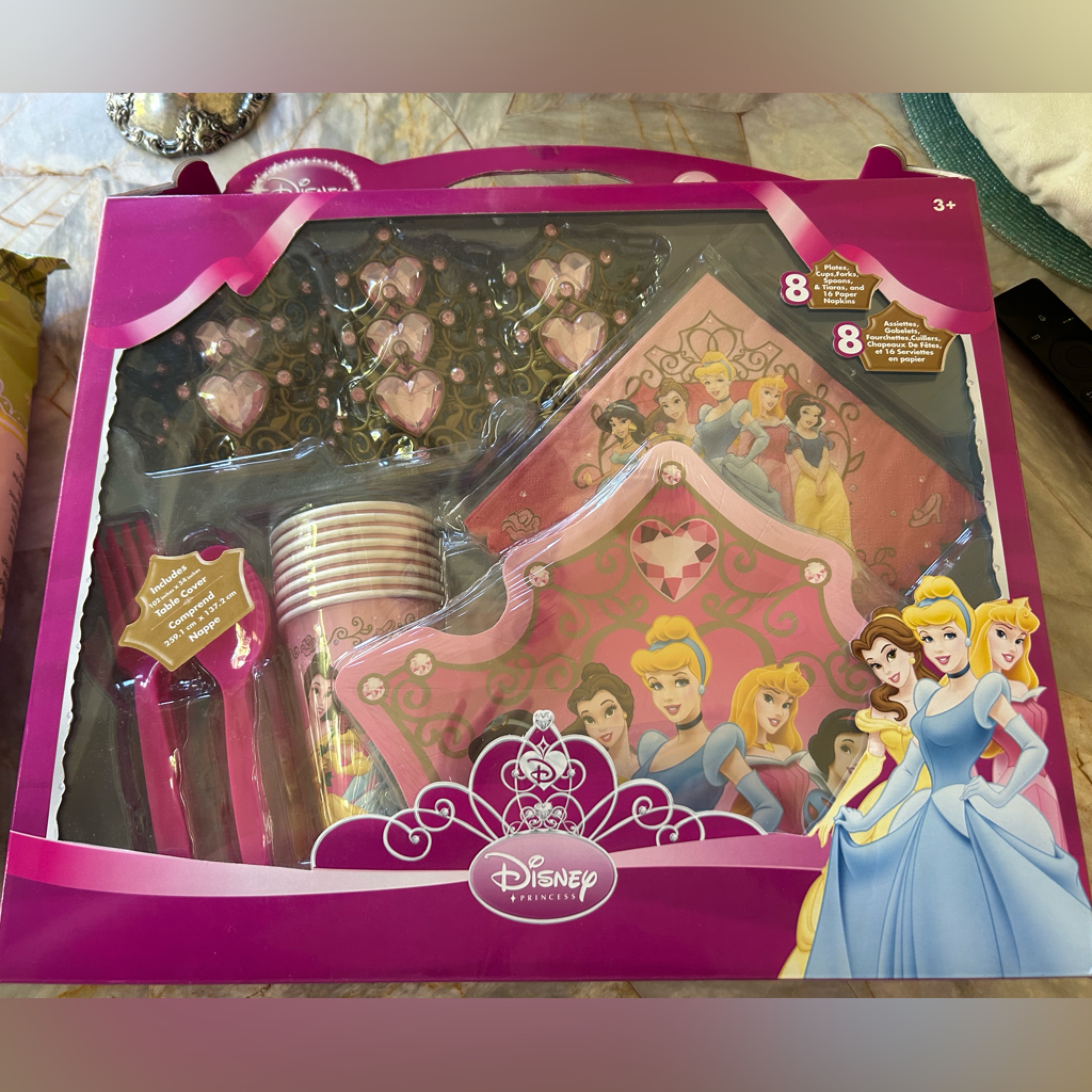 Disney Party Supplies | Disney Princess Tableware Set - Pink And Gold | Color: Pink | Size: Os