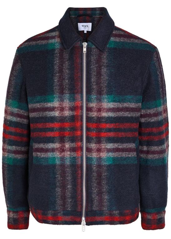 Heath Checked Wool-Blend Jacket - Blue - Wax London Jackets
