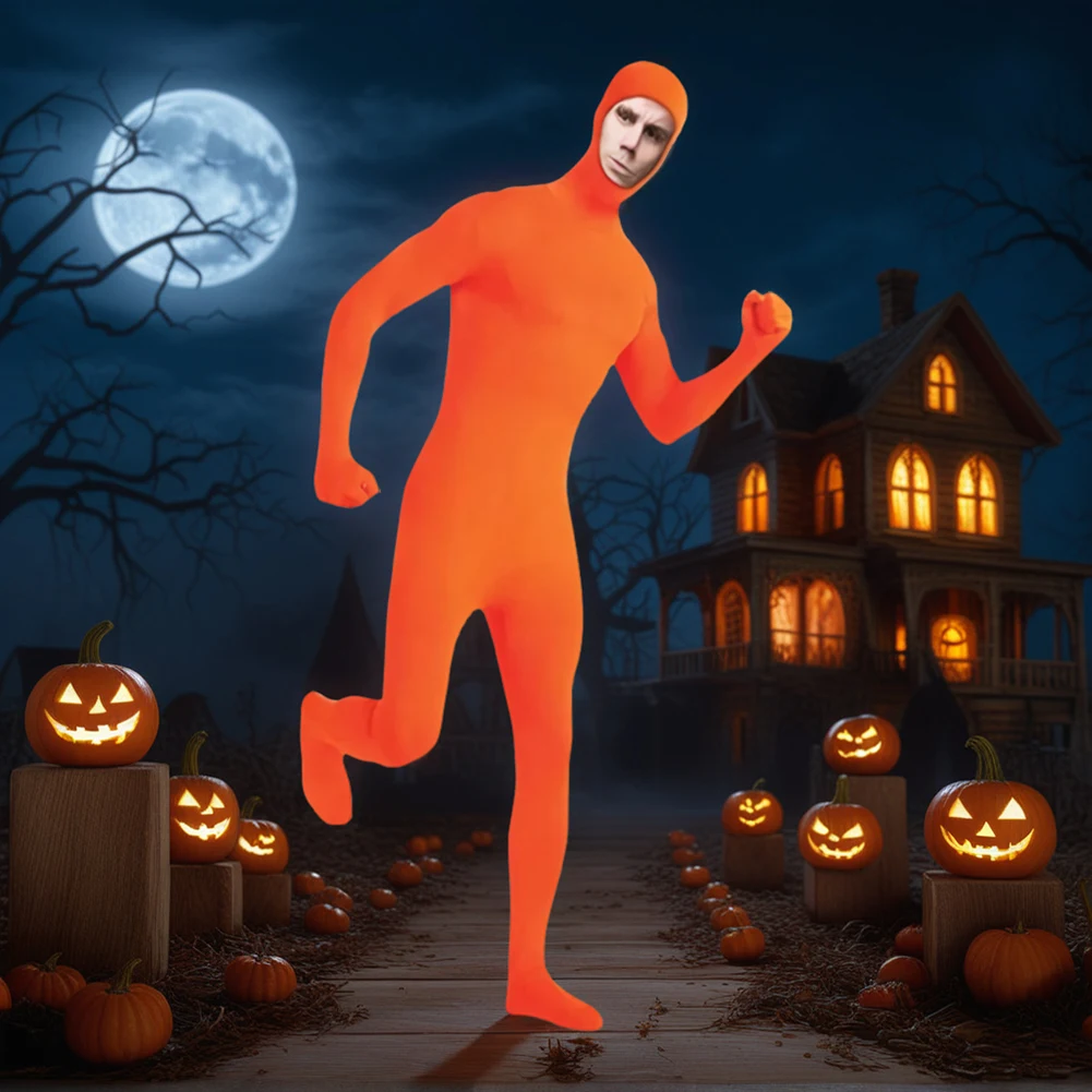 Stretch-Kostüm für Erwachsene, Zentai-Spandex, Ganzkörper-Kostüm, offenes Gesicht, Halloween-Kostüm für Männer und Frauen, Halloween, Karneval, Cosplay Image