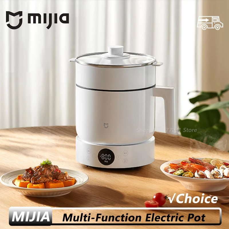 MIJIA Multifunktionskocher 1,5L Trennbarer Elektrischer Dampfgarer und Hotpot 5-Stufen-Temperaturregelung mit Timerfunktion Image